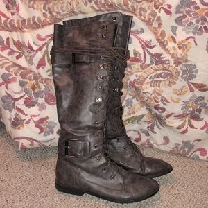 Taupe moto boot